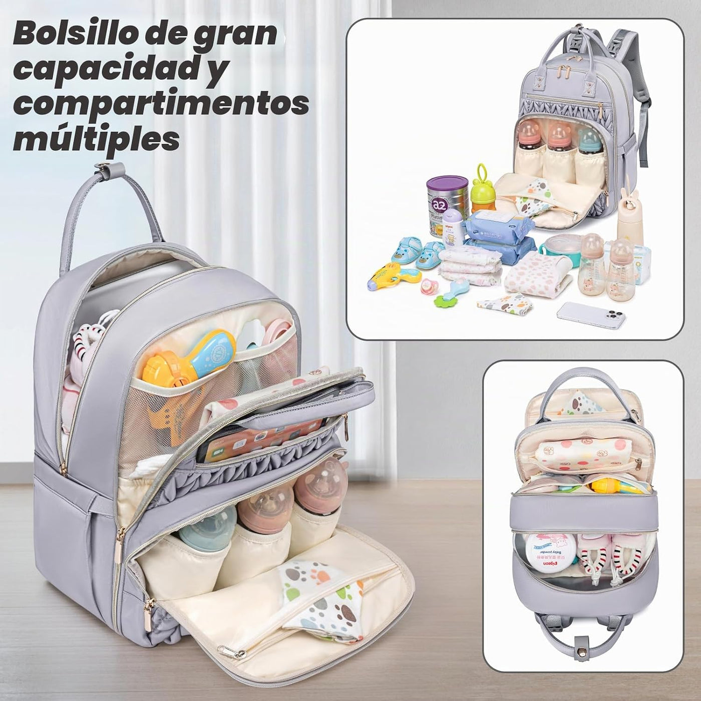 Tealari Mochila para pañales, elegante bolsa de pañales para bebé,...