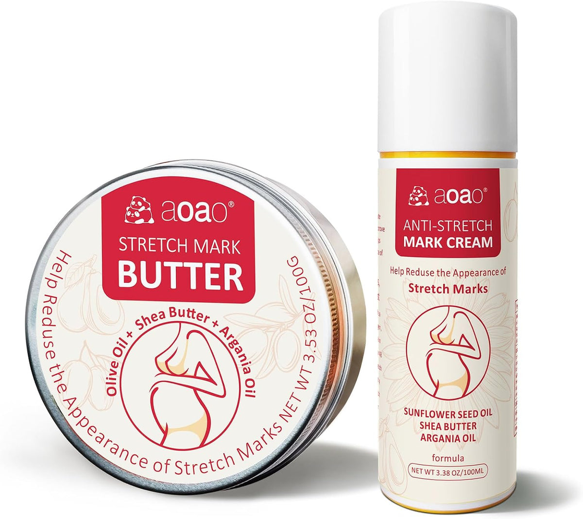 Mantequilla para estrías y crema para estrías, paquete de cuidado d...