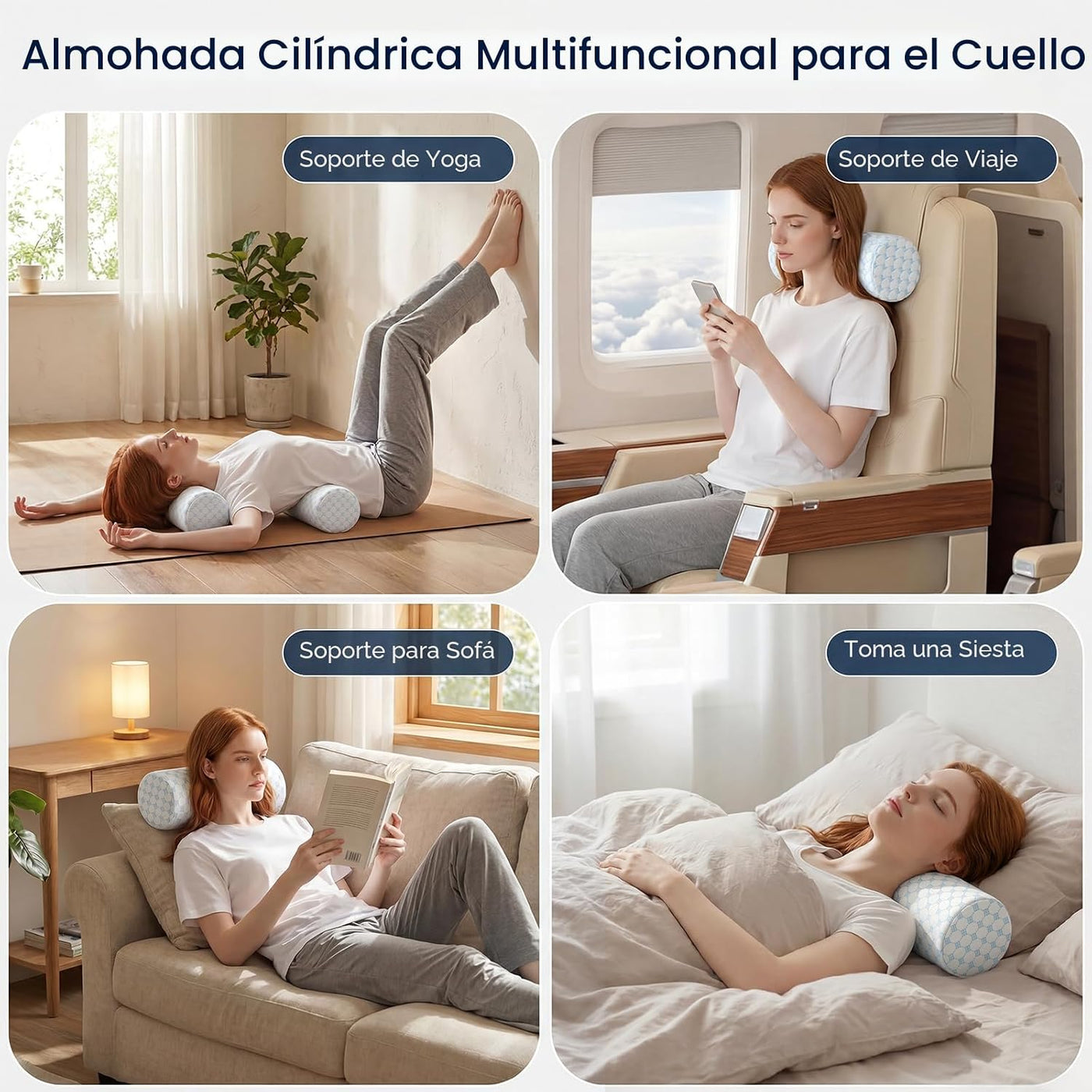 Forcanby Almohada Enrollable para el Alivio del Dolor de Cuello - A...