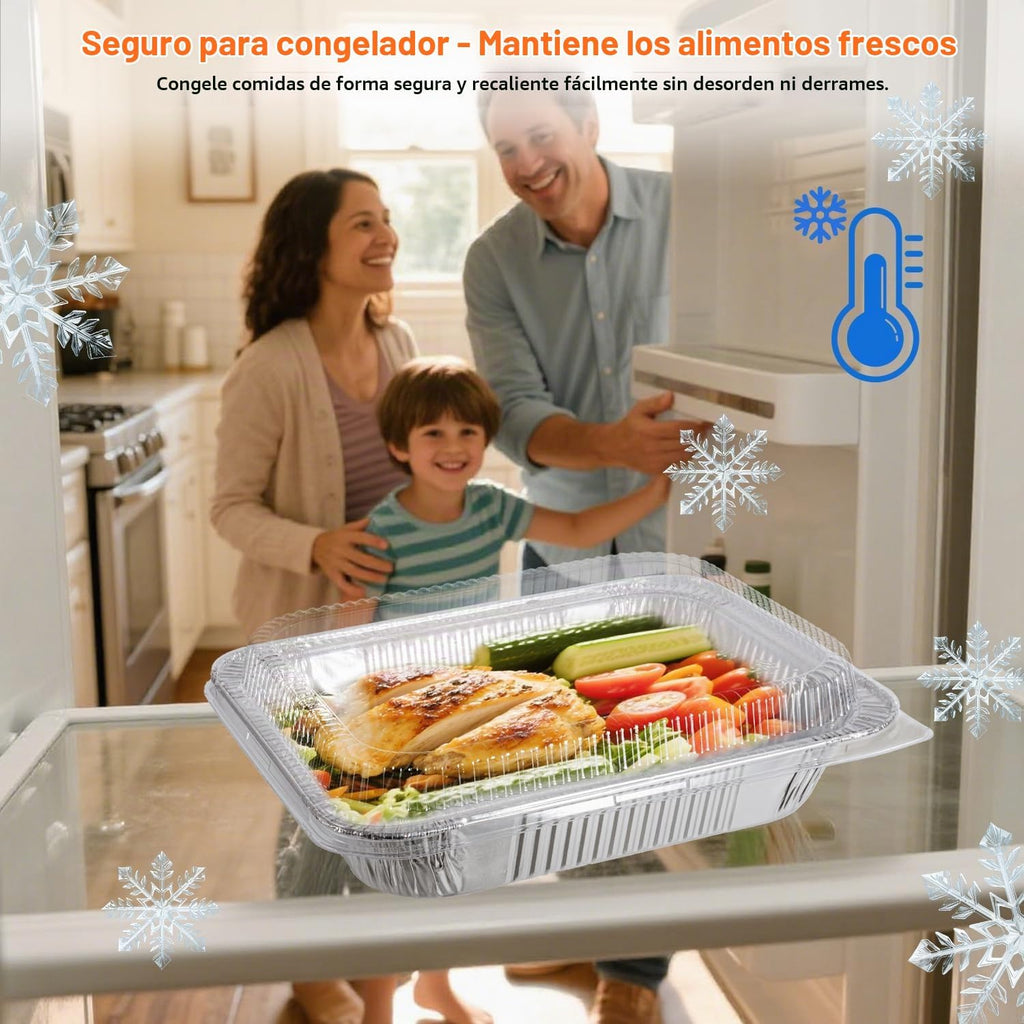 Lideropa Sartenes de aluminio con tapas transparentes de 9 x 13 pul...