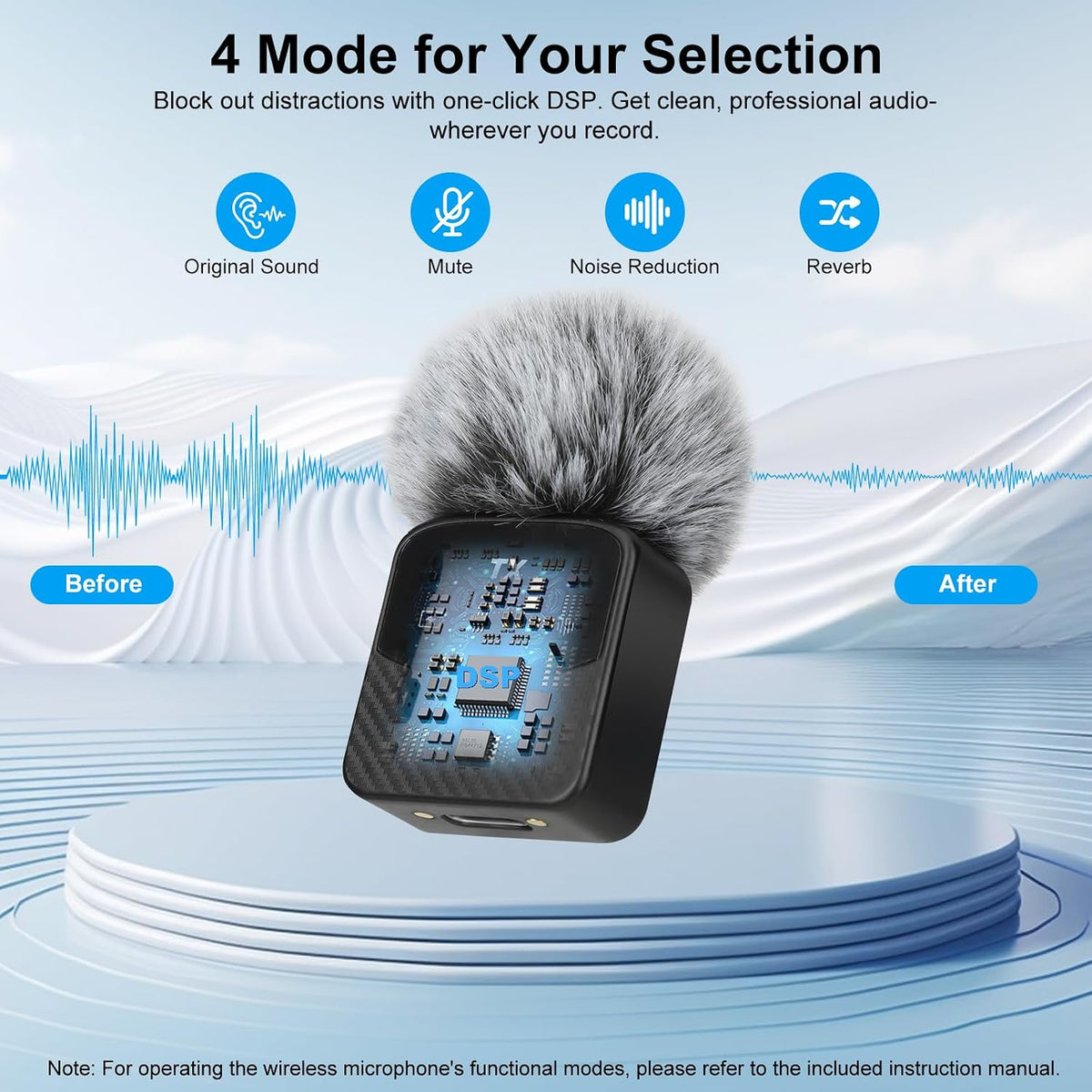 YUANRAN Mini micrófono Lavalier inalámbrico para iPhone/Android/tab...