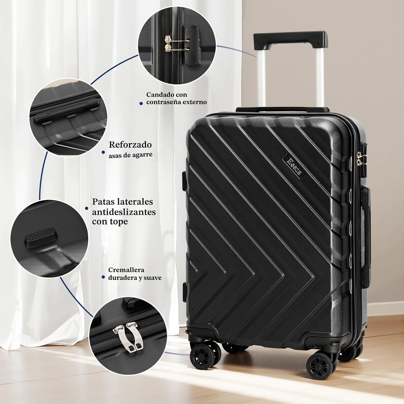 Eeeza Juego de equipaje, 5 piezas (20"\/24"\/28"\/DB\/T...