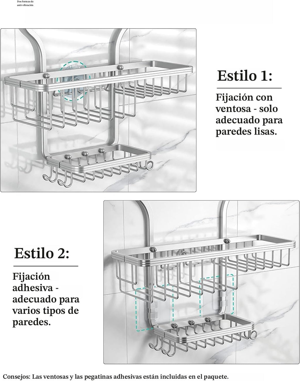YASONIC Organizador de Ducha Colgante - Organizador de Ducha que Nu...