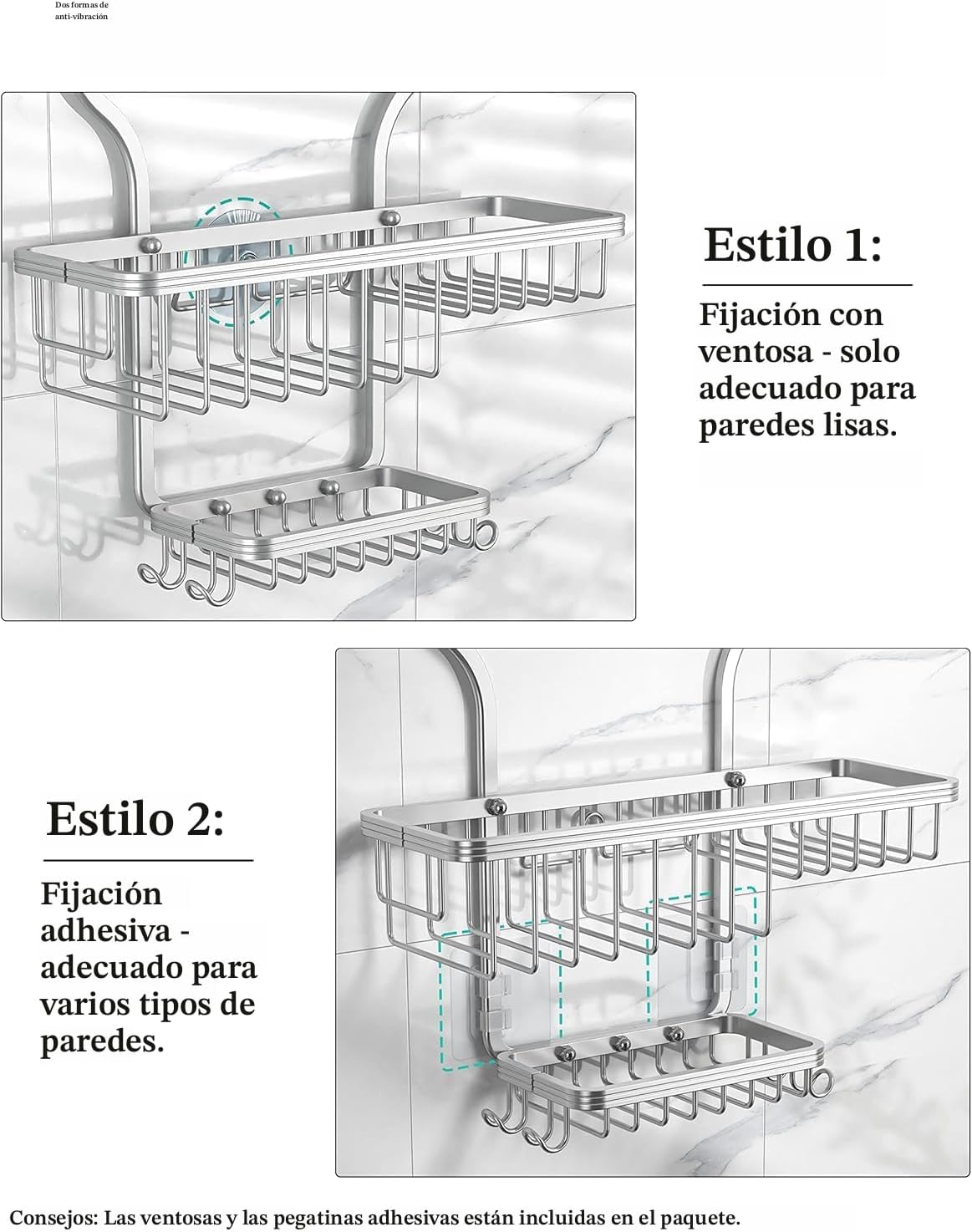 YASONIC Organizador de Ducha Colgante - Organizador de Ducha que Nu...