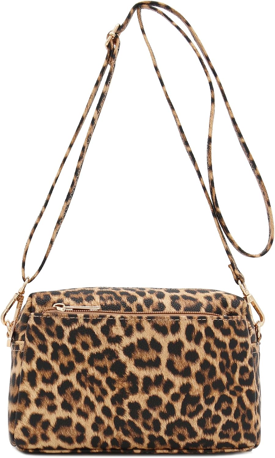 FashionPuzzle Bolso bandolera pequeño con triple cremallera