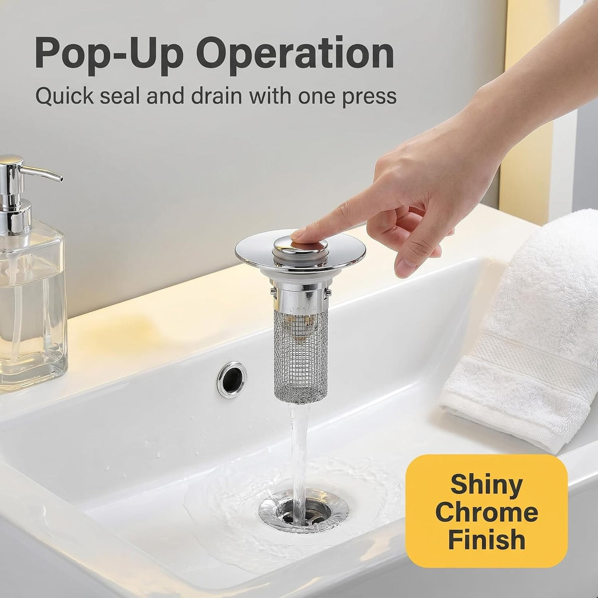 Paquete de 2 tapones universales de drenaje para fregadero de baño,...