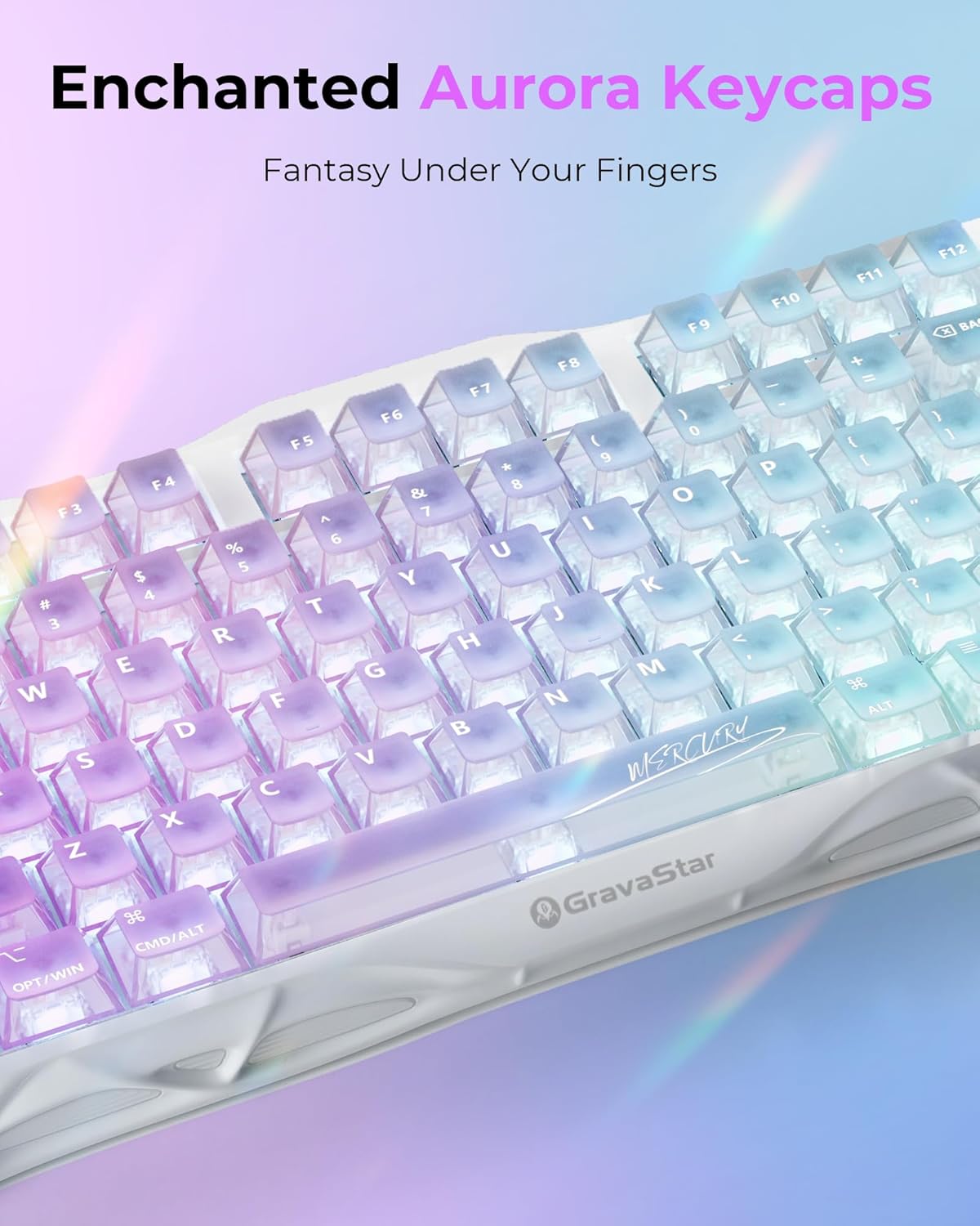 GravaStar Mercury K1 Lite 75% teclado para juegos, teclado inalámbr...