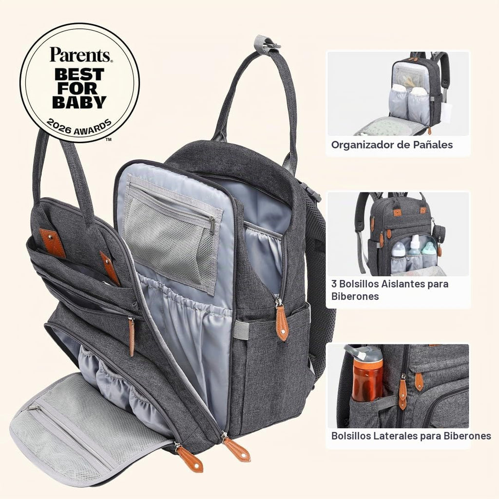 BabbleRoo - Mochila para pañales - Bolso de viaje con artículos ese...