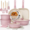 Astercook Juego de 23 ollas y sartenes antiadherentes, juego de ute...