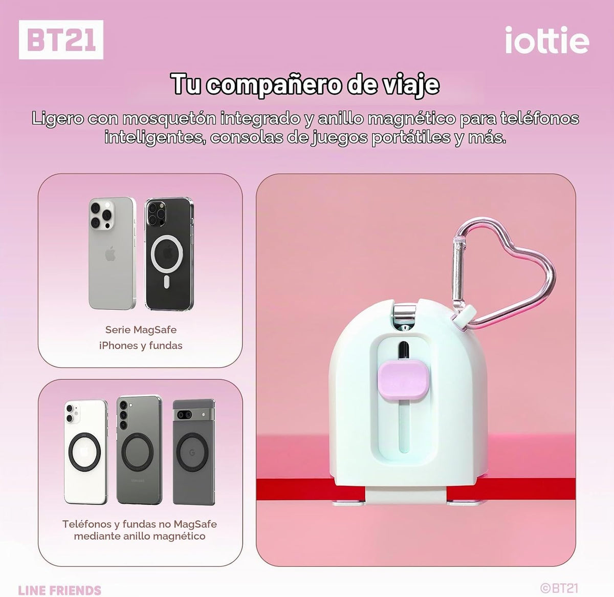 iOttie con soporte magnético BT21 Treker de viaje, trípode verde co...