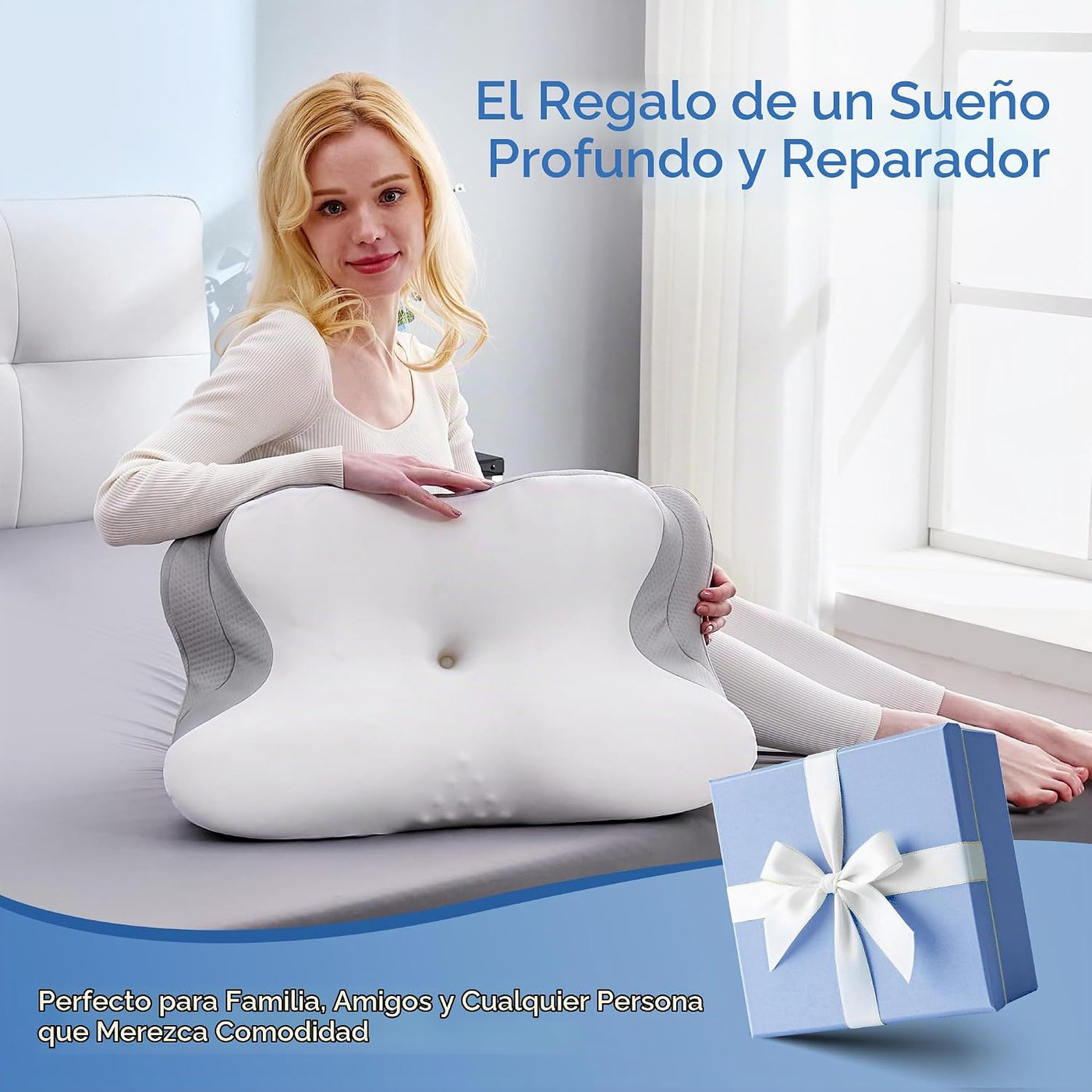 BDEUS Almohada cervical cervical para dormir, almohada ergonómica d...