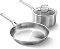 Calphalon Juego de utensilios de cocina de acero inoxidable cepilla...