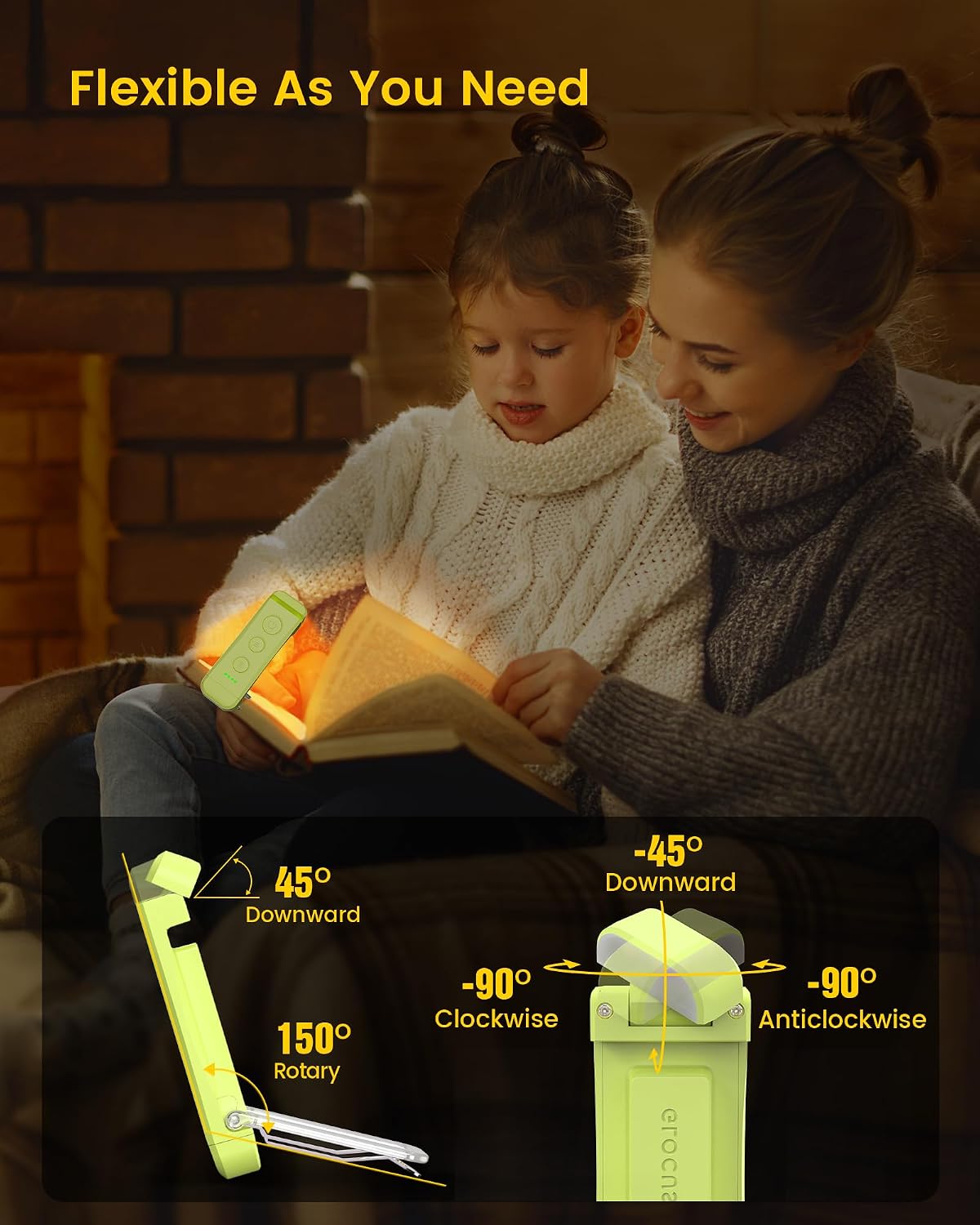 Glocusent Book Light Duo: 26 LED Wide Eye\u2011Lámpara de cuidado +...