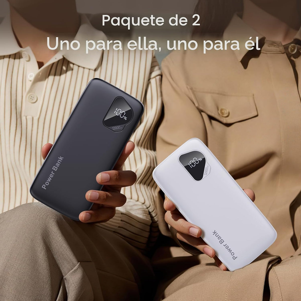 Paquete de 2 baterías de cargador portátil de 10000 mAh 2026 con ca...