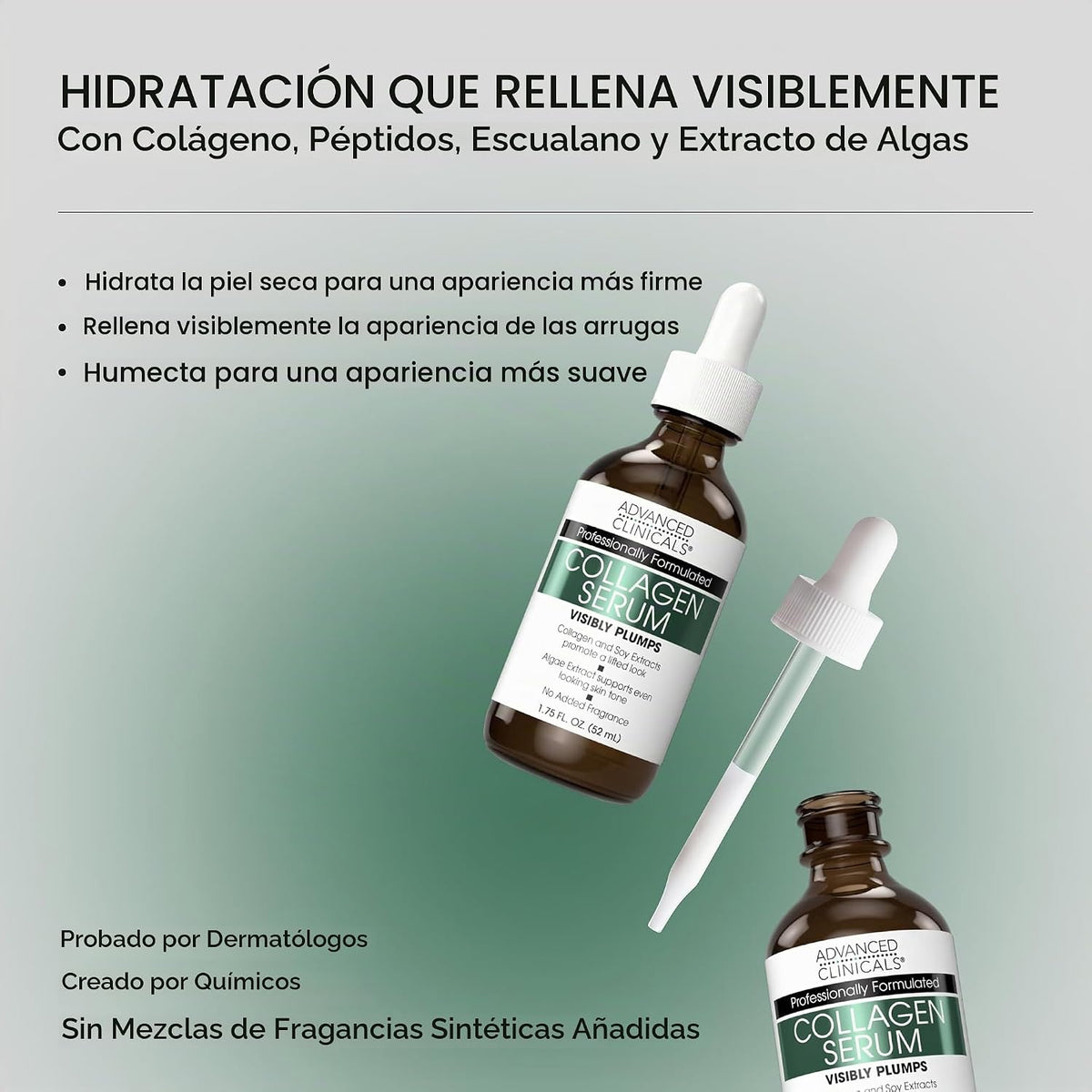 Advanced Clinicals Suero facial de colágeno + aceite de cúrcuma, su...