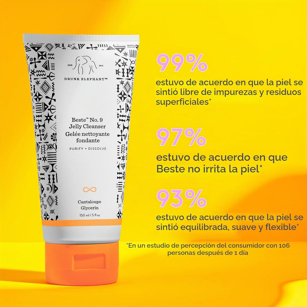 Drunk Elephant Beste No. 9 Jelly Cleanser - Gel limpiador facial de...