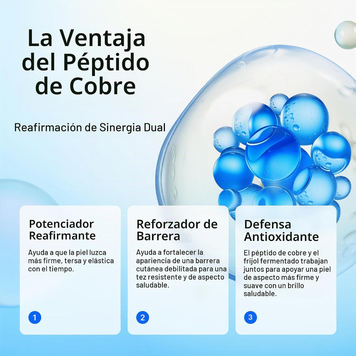 mixsoon Suero reafirmante de péptidos de cobre GHK-Cu, cuidado de l...
