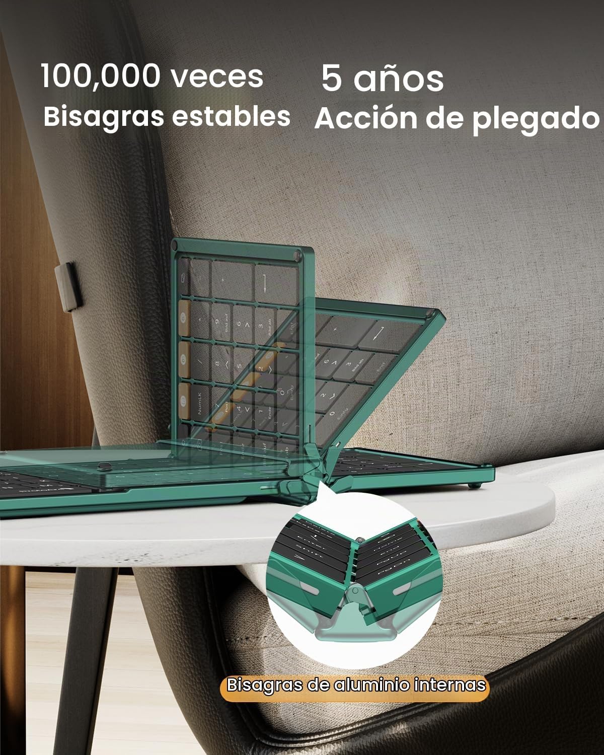 ProtoArc XKM01 - Combo de ratón y teclado plegable de tamaño comple...