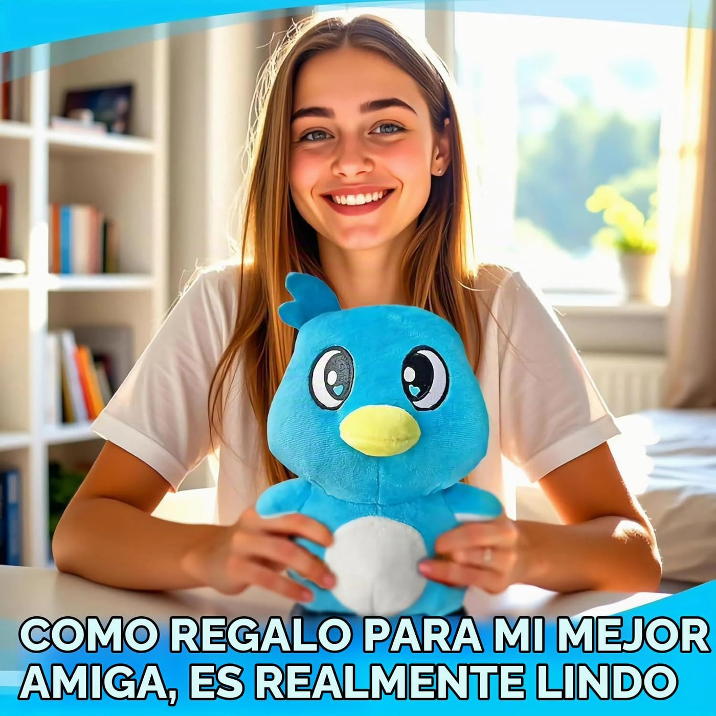 Filitask Milo - Almohada de felpa con diseño de pájaro de 9.8 in, a...