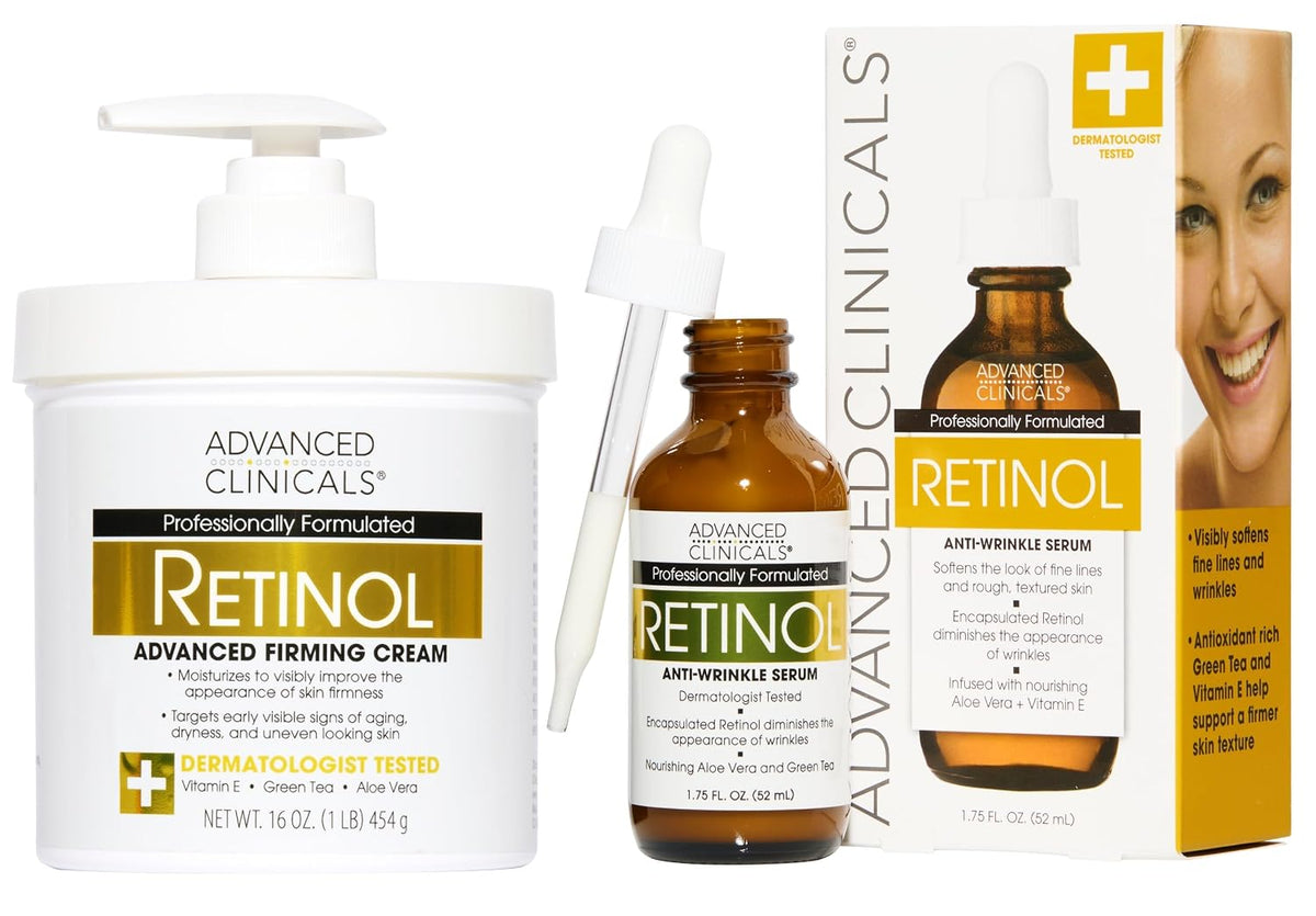 Advanced Clinicals Loción corporal de retinol + suero de retinol 2...