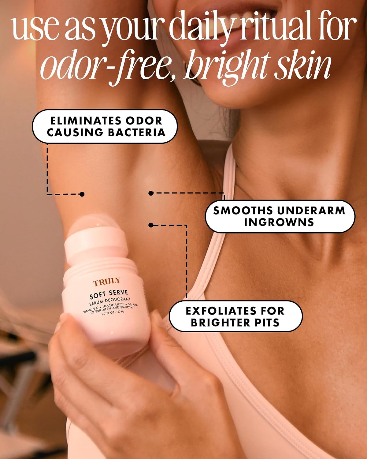 Truly Desodorante de suero Beauty Soft Serve | Desodorante AHA sin...