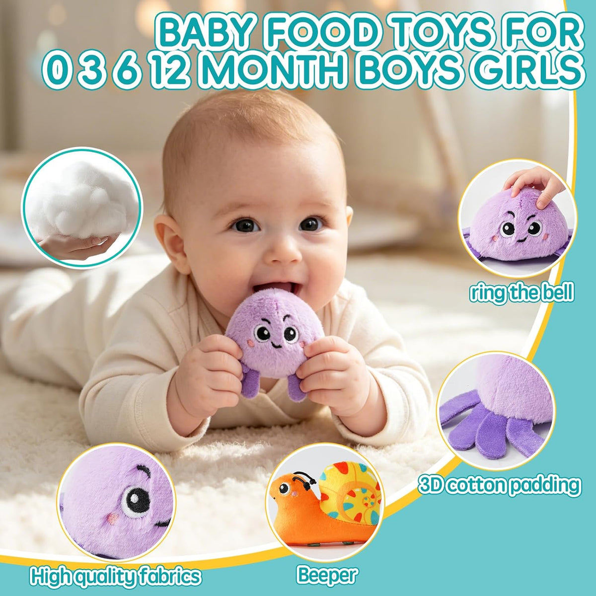 obnobm Insect House - Juego de juguetes de peluche con sonajero, ch...