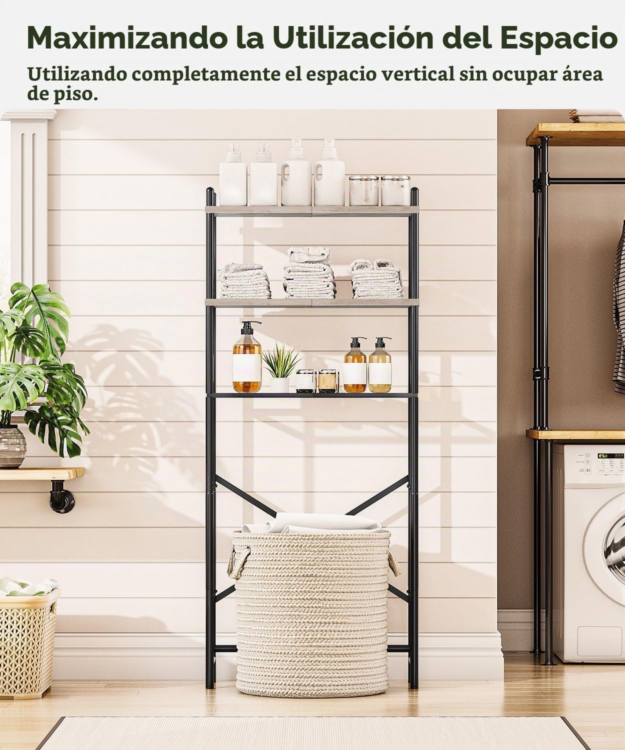 HOOBRO Almacenamiento Sobre el Inodoro, Organizador de Baño de 3 Ni...