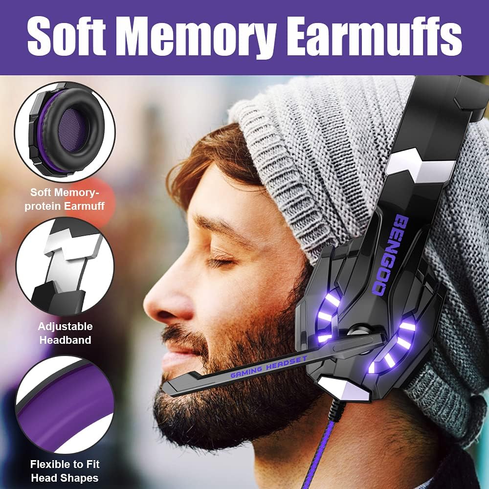BENGOO G9000 Auriculares estéreo para juegos para PS5, PS4, PC, con...