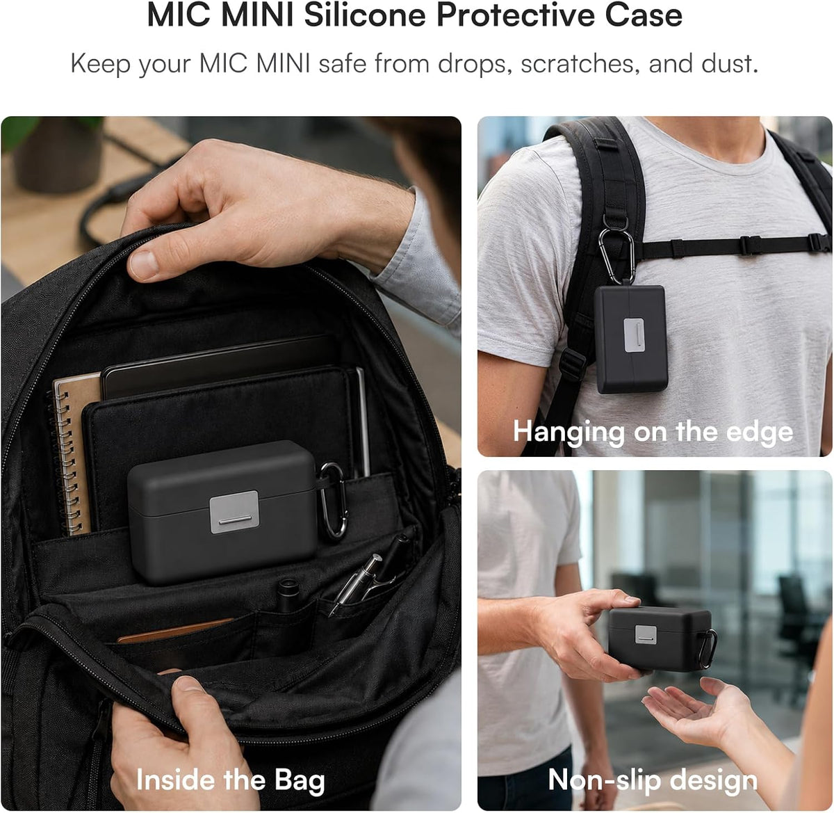 DJI Mic Mini Combo + Funda de silicona + Protector de viento colori...