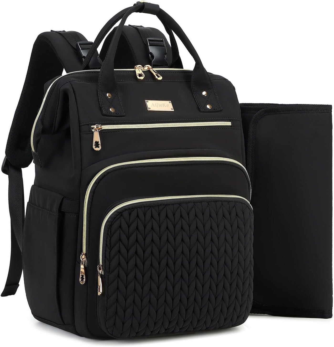 AIJIEKE Bolsa de pañales, mochila grande para pañales de bebé de gr...