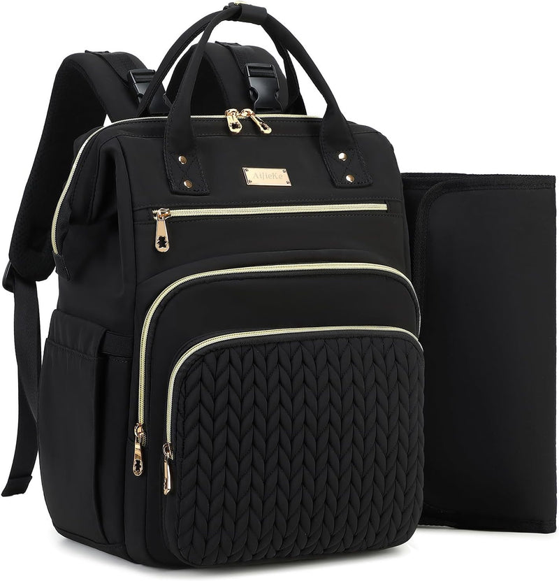 AIJIEKE Bolsa de pañales, mochila grande para pañales de bebé de gr...