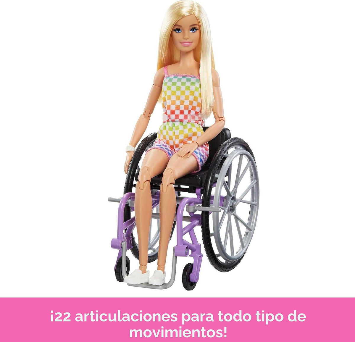 Barbie Muñeca Fashionistas con silla de ruedas y rampa | 22 puntos...