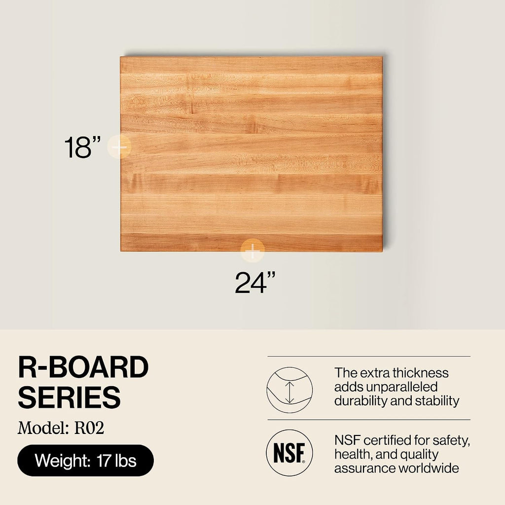 John Boos R-Board Series Tabla de cortar rectangular de madera de a...