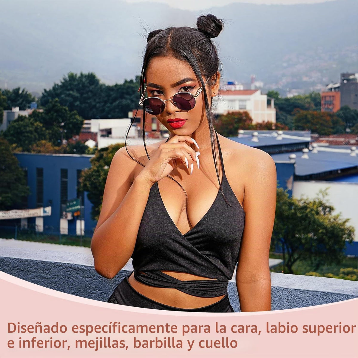 Depilación facial recargable para mujeres, como se ve en la televis...