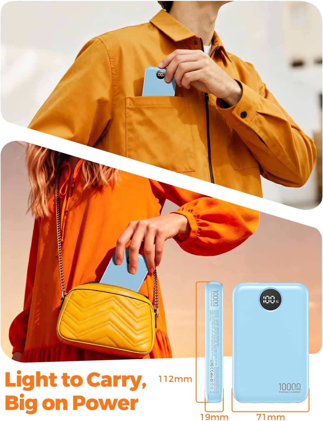 Cargador portátil Zmmyuluo 10000mAh con 4 cables incorporados 40% m...