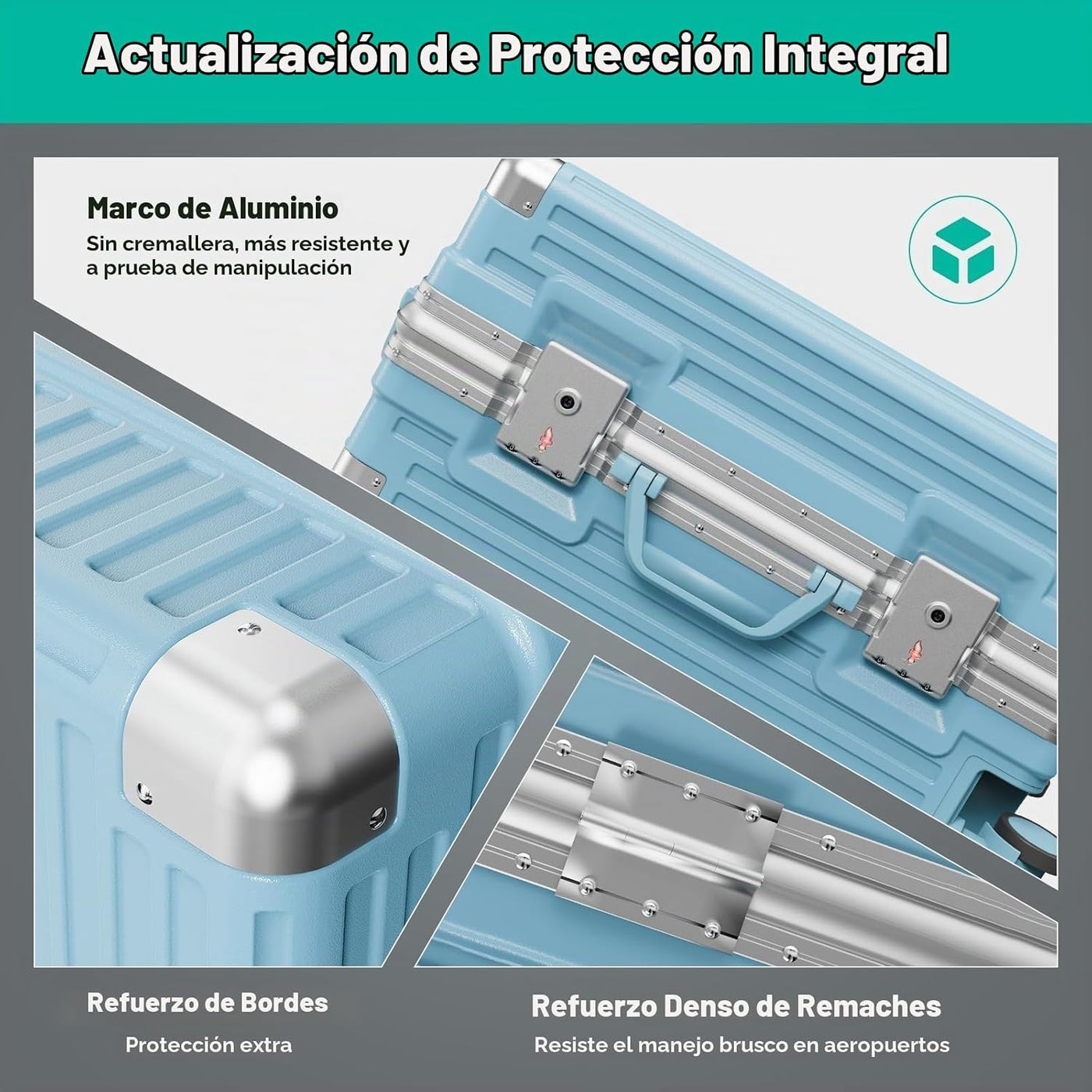 TIYFIY Equipaje de mano sin cremallera con portavasos y puertos USB...