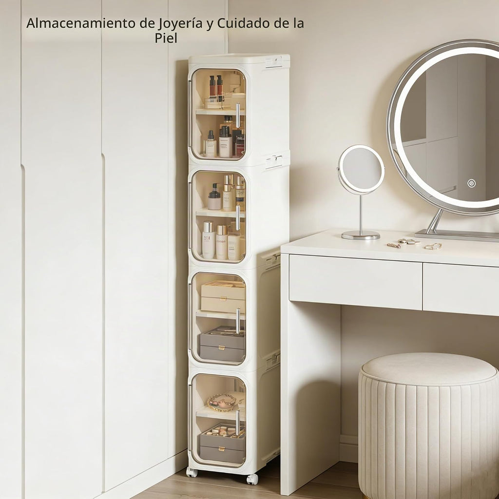 LXLXXL Armario de almacenamiento estrecho para baño delgado con rue...