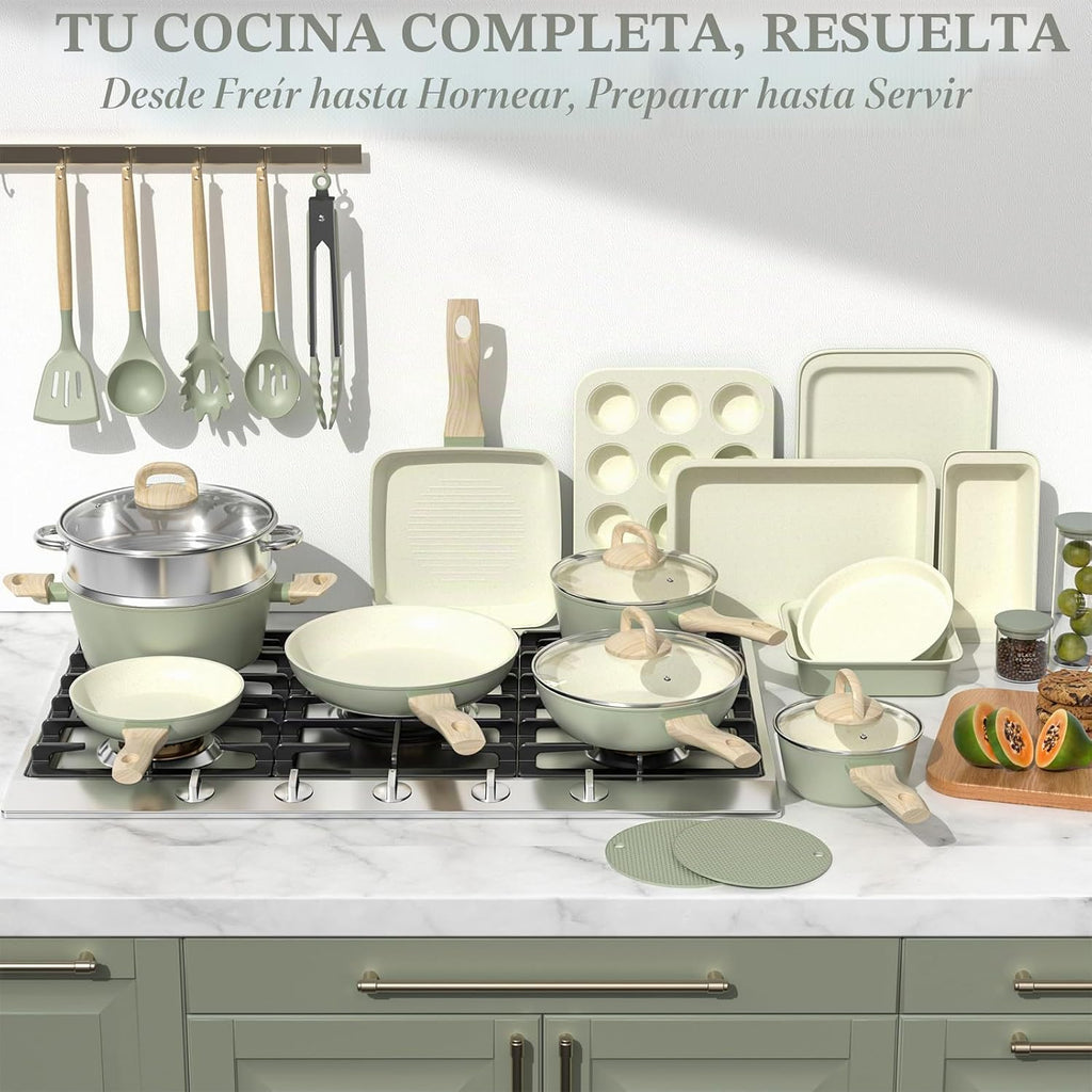 Umite Chef - Juego de ollas y sartenes antiadherentes, juego de ute...