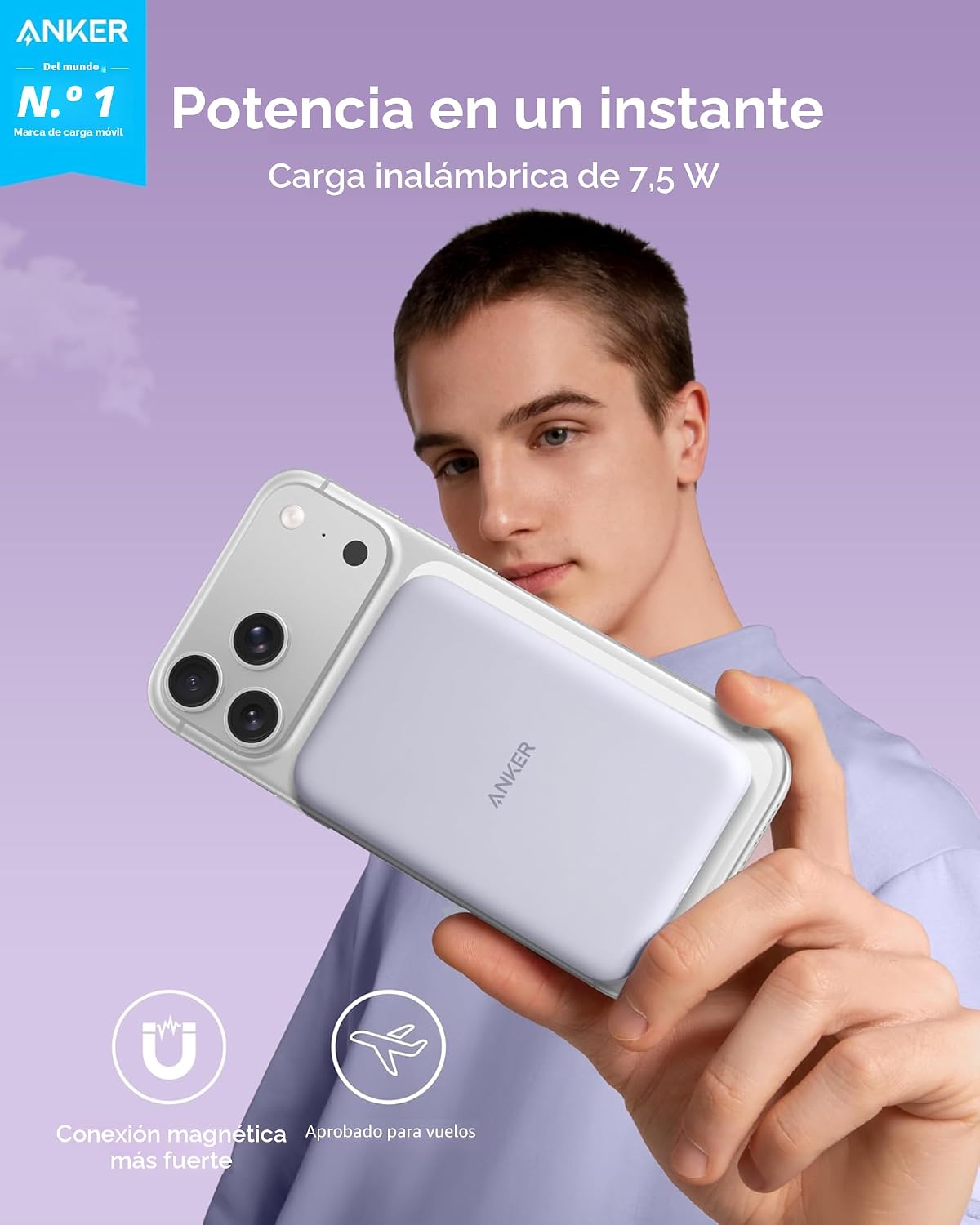Anker 621 MagGo Power Bank, cargador portátil magnético de 5,000 mA...