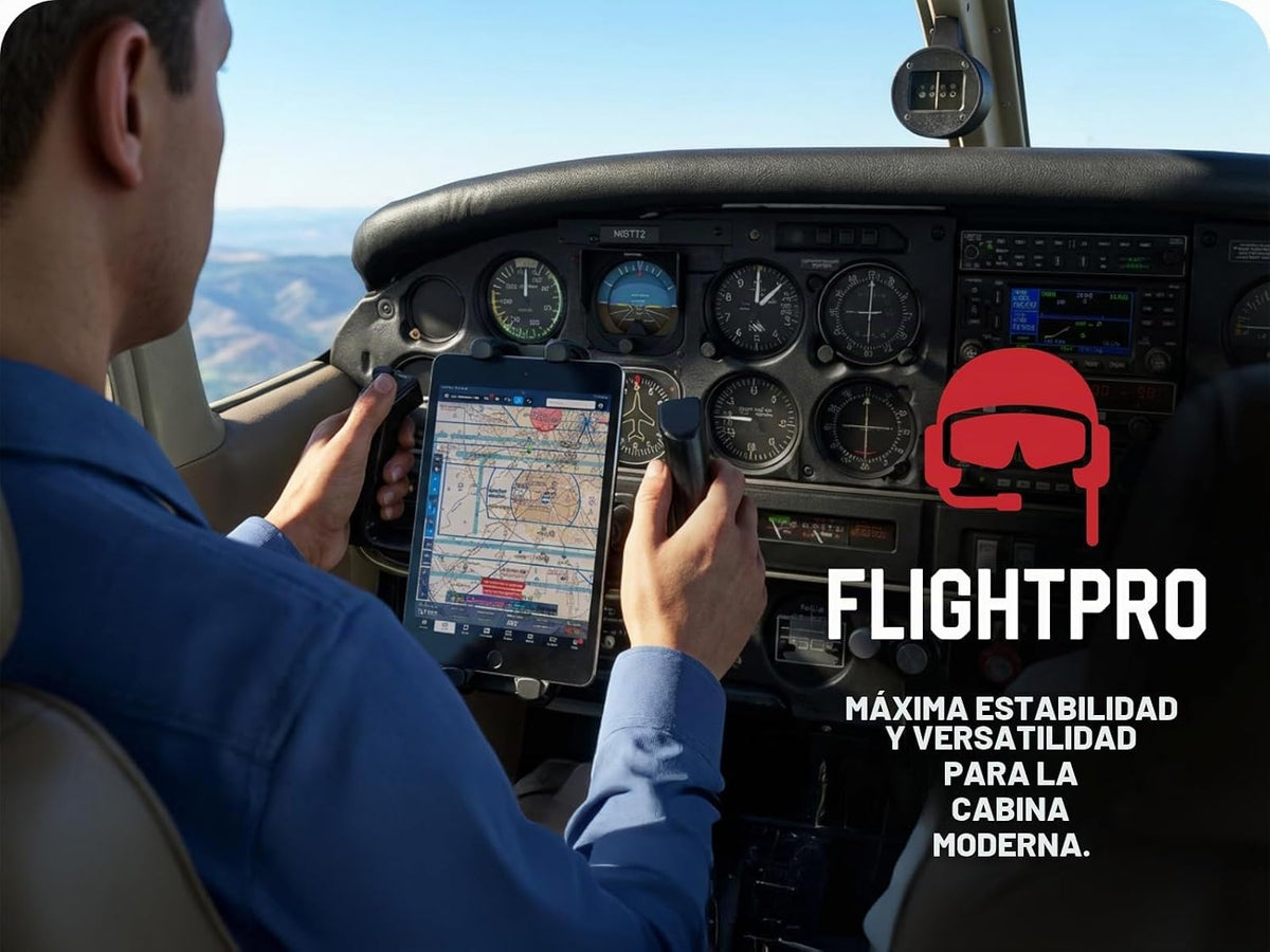 FlightPro - Soporte para iPad de avión, ventosa, pilotos, 4-13 pulg...