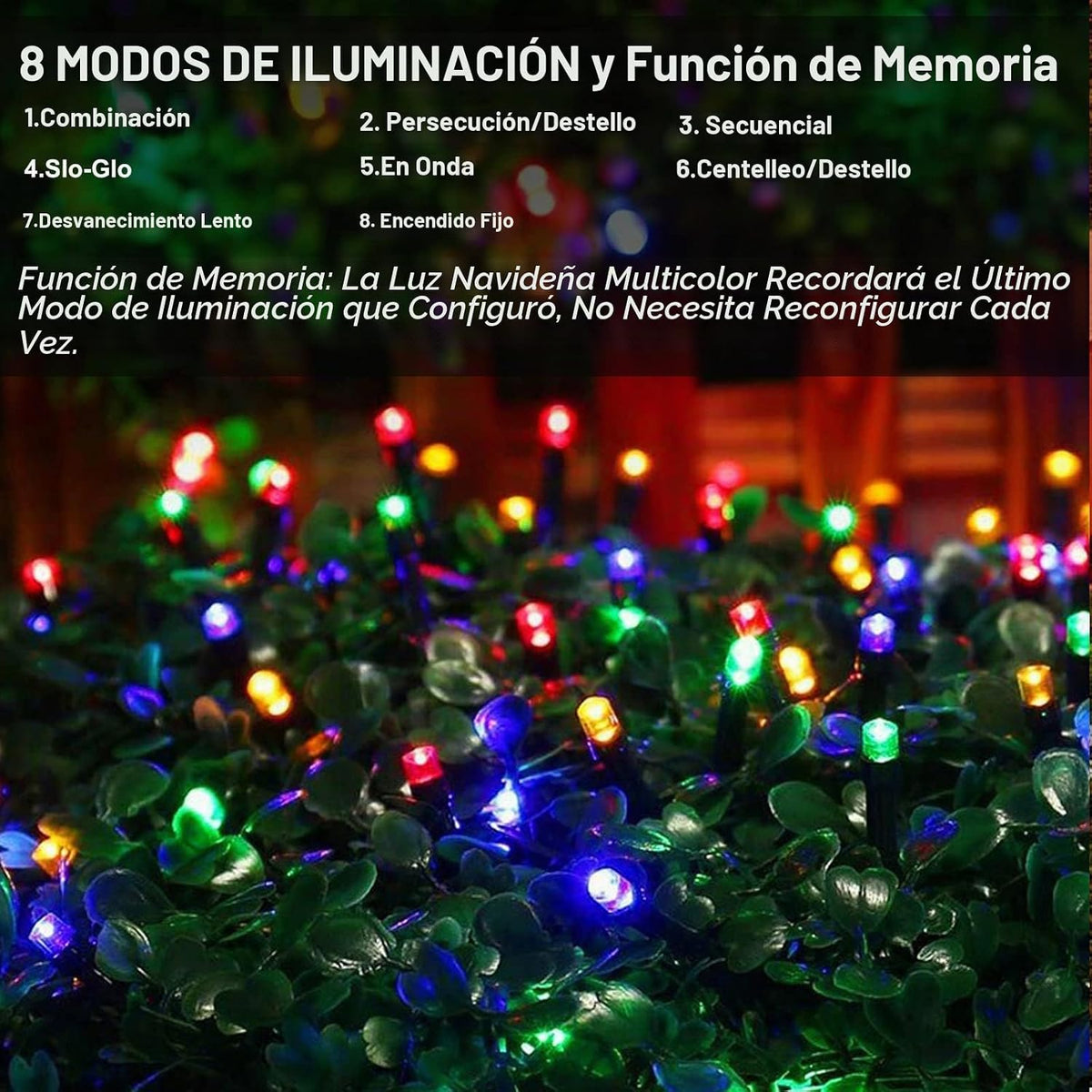 VTECHOLOGY 500 LED Multicolor Luces de Navidad Árbol de Navidad Luz...