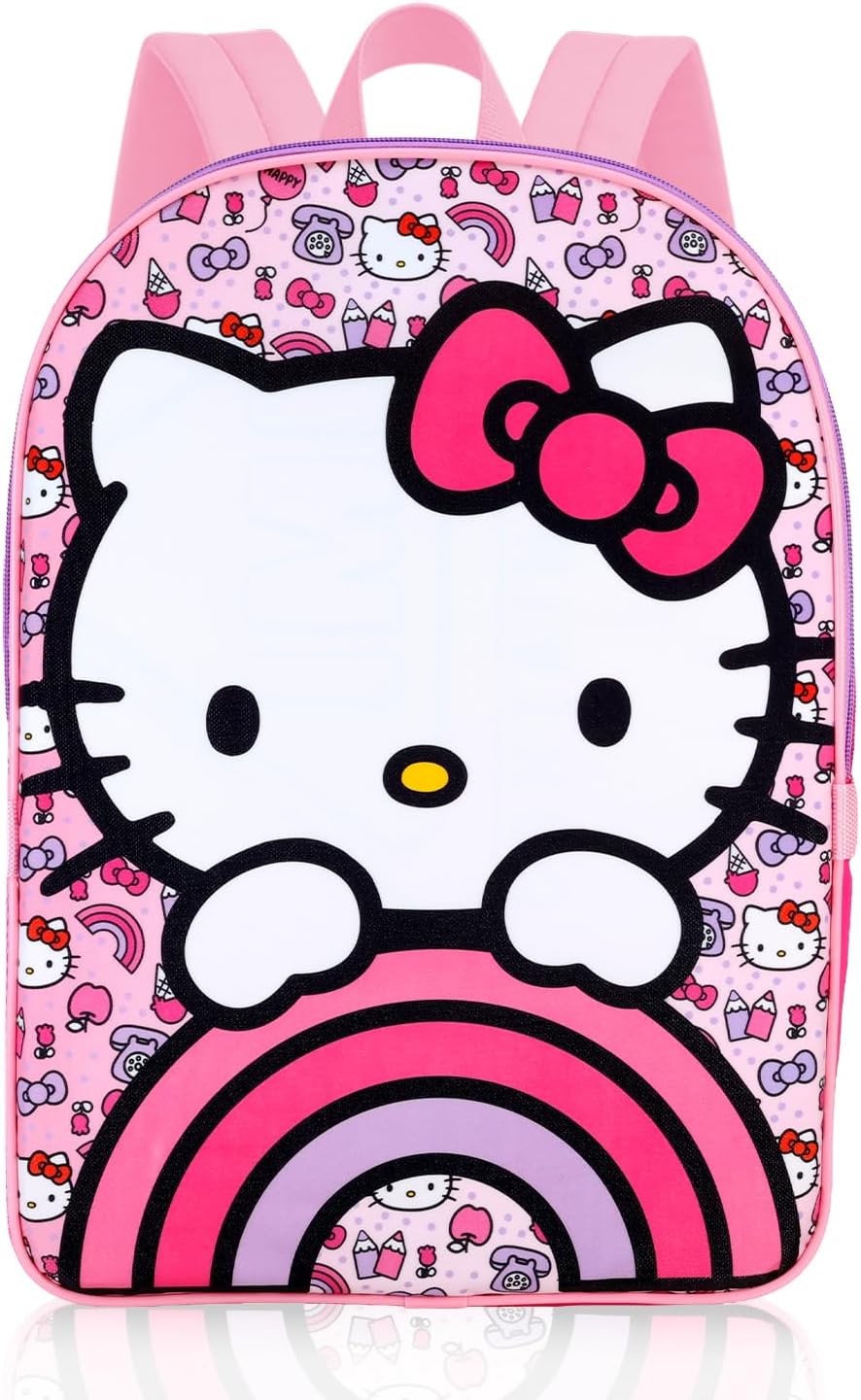 Hello Kitty - Mochila con bolsa de almuerzo, juego de 5 piezas, bol...