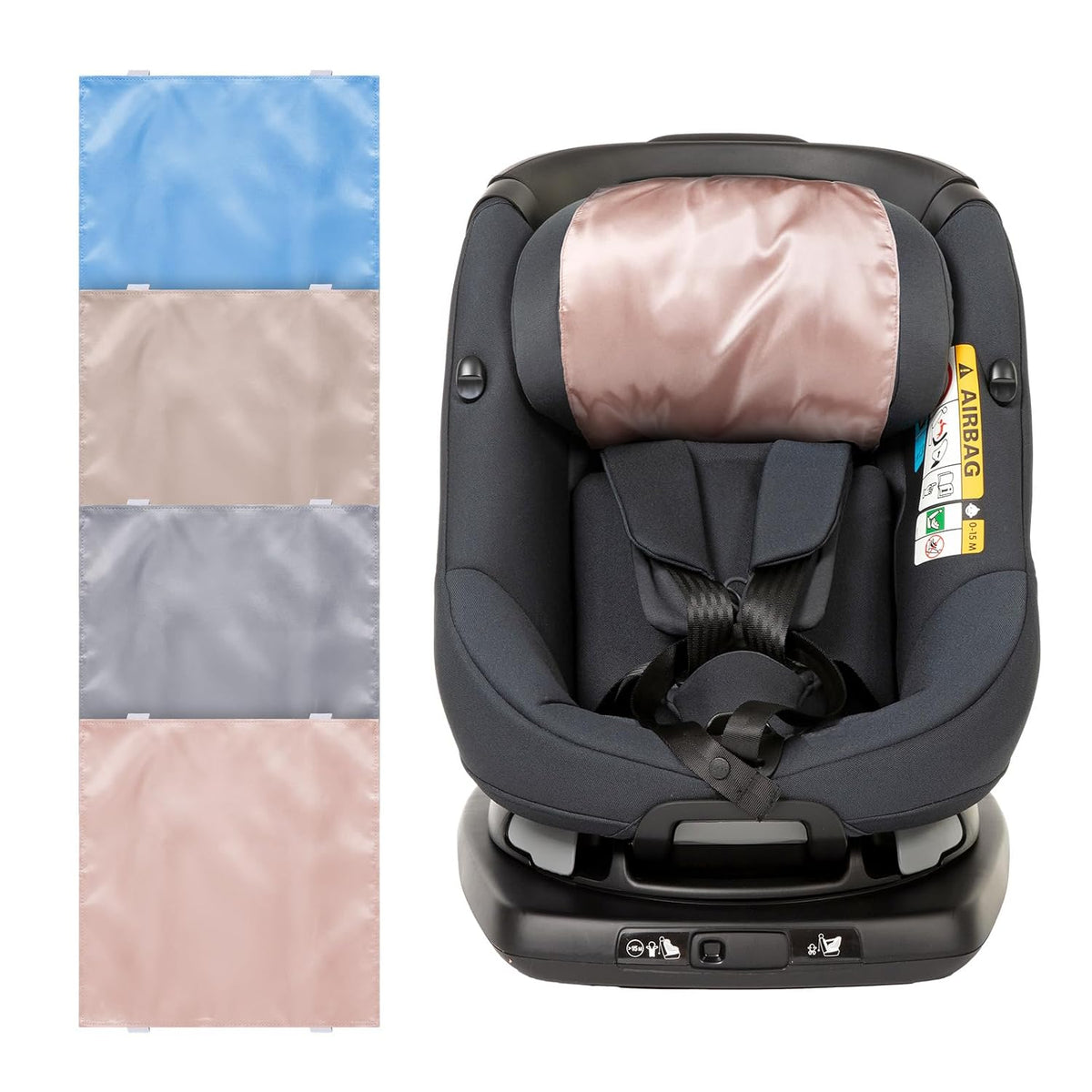 Tegeme 4 piezas de fundas de seda para asiento de coche para reposa...