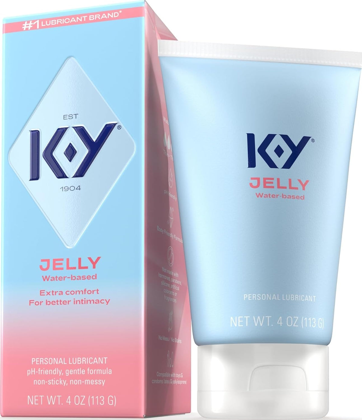 K-Y Jelly Lubricante Personal, fórmula a base de agua amigable con...