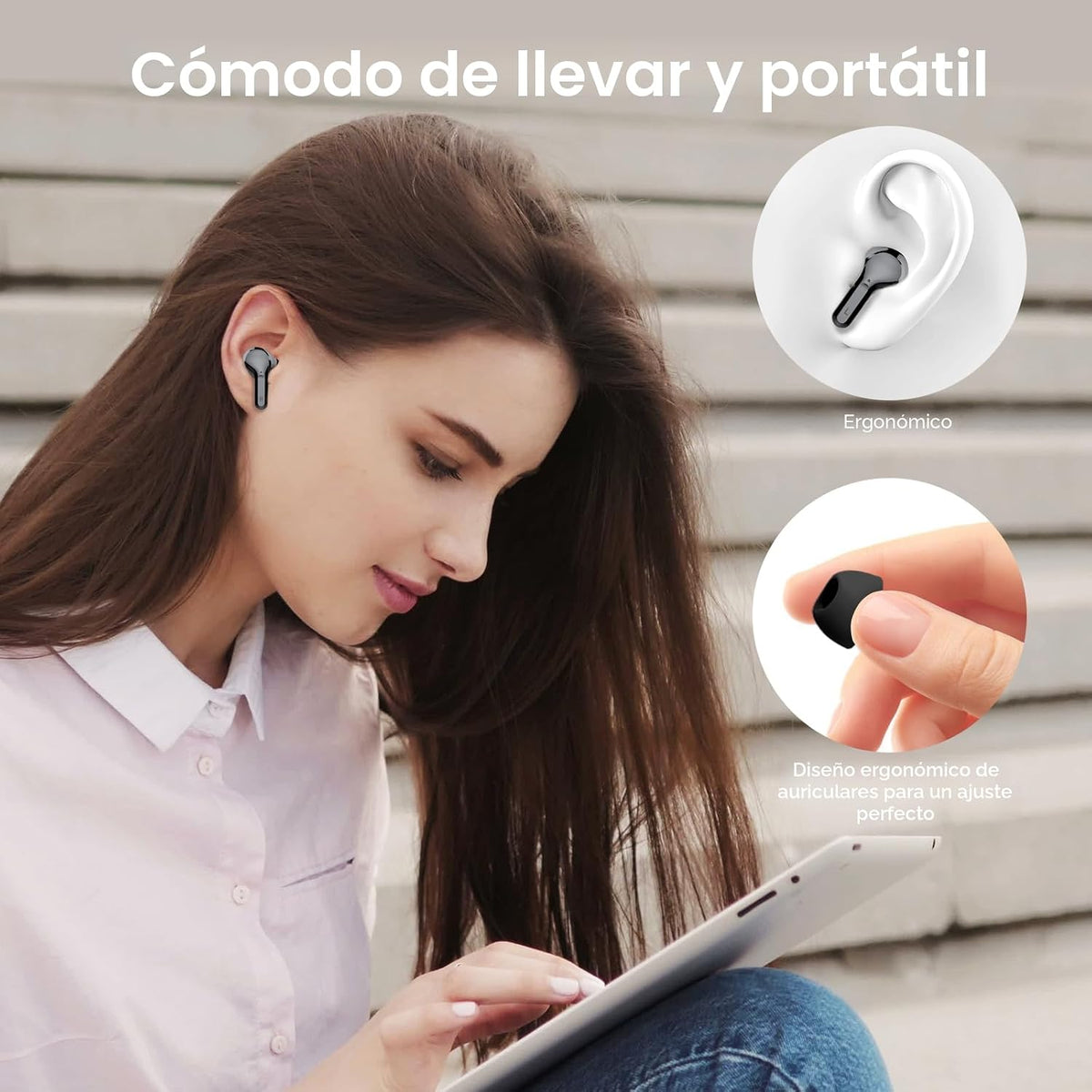 Auriculares inalámbricos, Bluetooth 5.4 Auriculares estéreo de alta...
