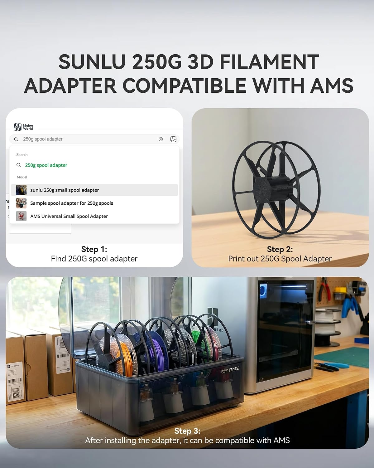 SUNLU Paquete de filamento PLA de 8.82 oz de 0.07 in, filamento mul...