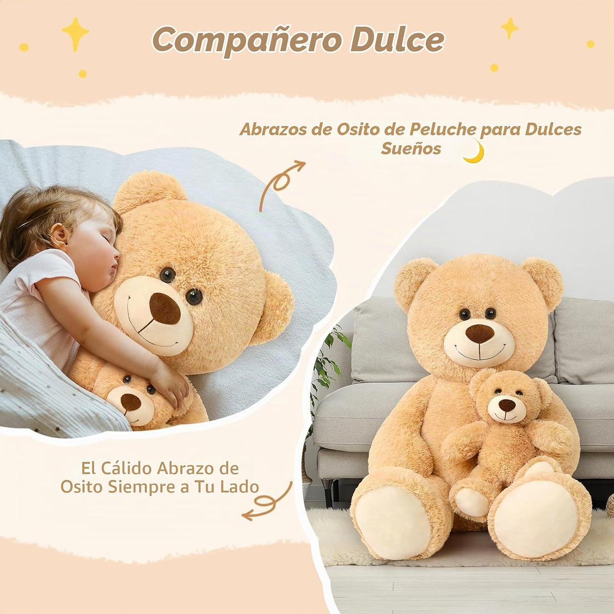 Muiteiur Oso de peluche gigante de 39 pulgadas, divertido oso de ma...