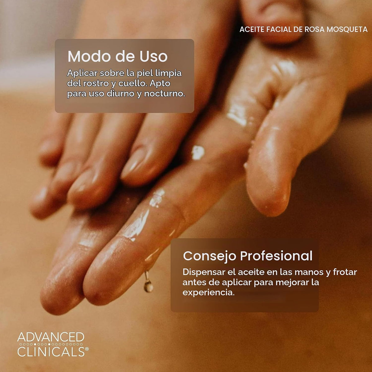 Advanced Clinicals- Suero facial hidratante de aceite de rosa mosqu...