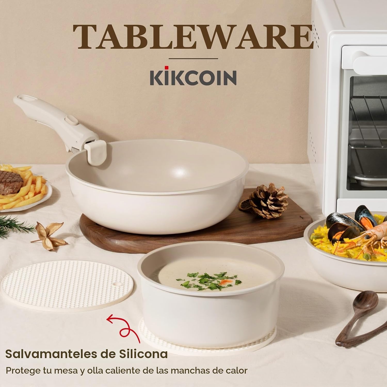 Juego de utensilios de cocina de cerámica KIKCOIN, juego de 22 piez...
