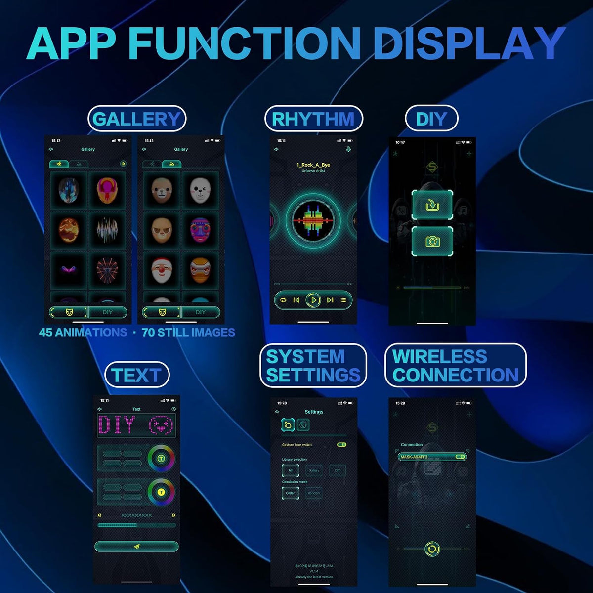Depointer Life Máscara LED con aplicación Bluetooth controlada y |...